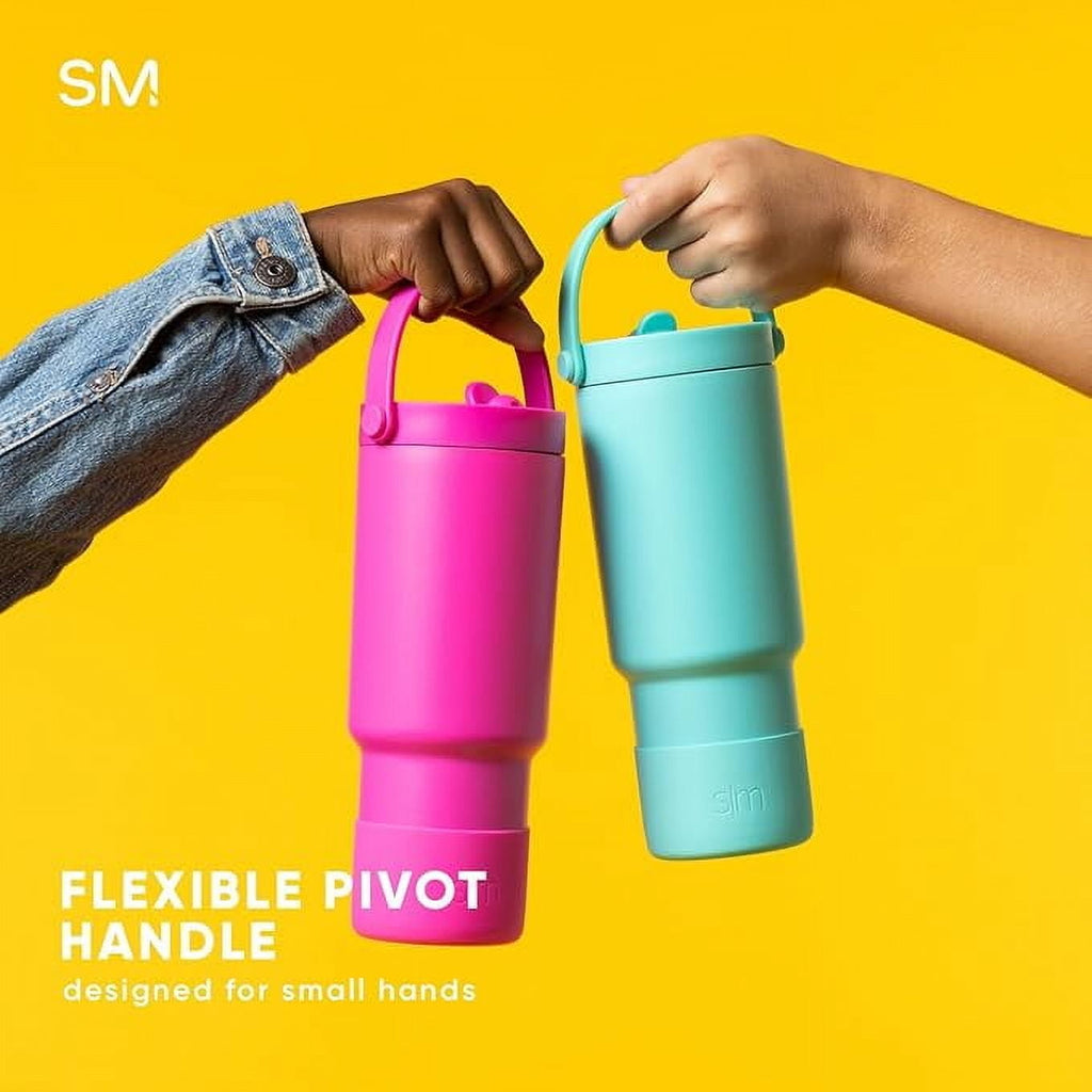 Simple Modern 24 fl oz Insulated Stainless Steel Trek Pivot Tumbler with Straw Lid and Top Handle|Seaside Blue M397T