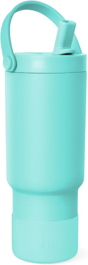 Simple Modern 24 fl oz Insulated Stainless Steel Trek Pivot Tumbler with Straw Lid and Top Handle|Seaside Blue M397T