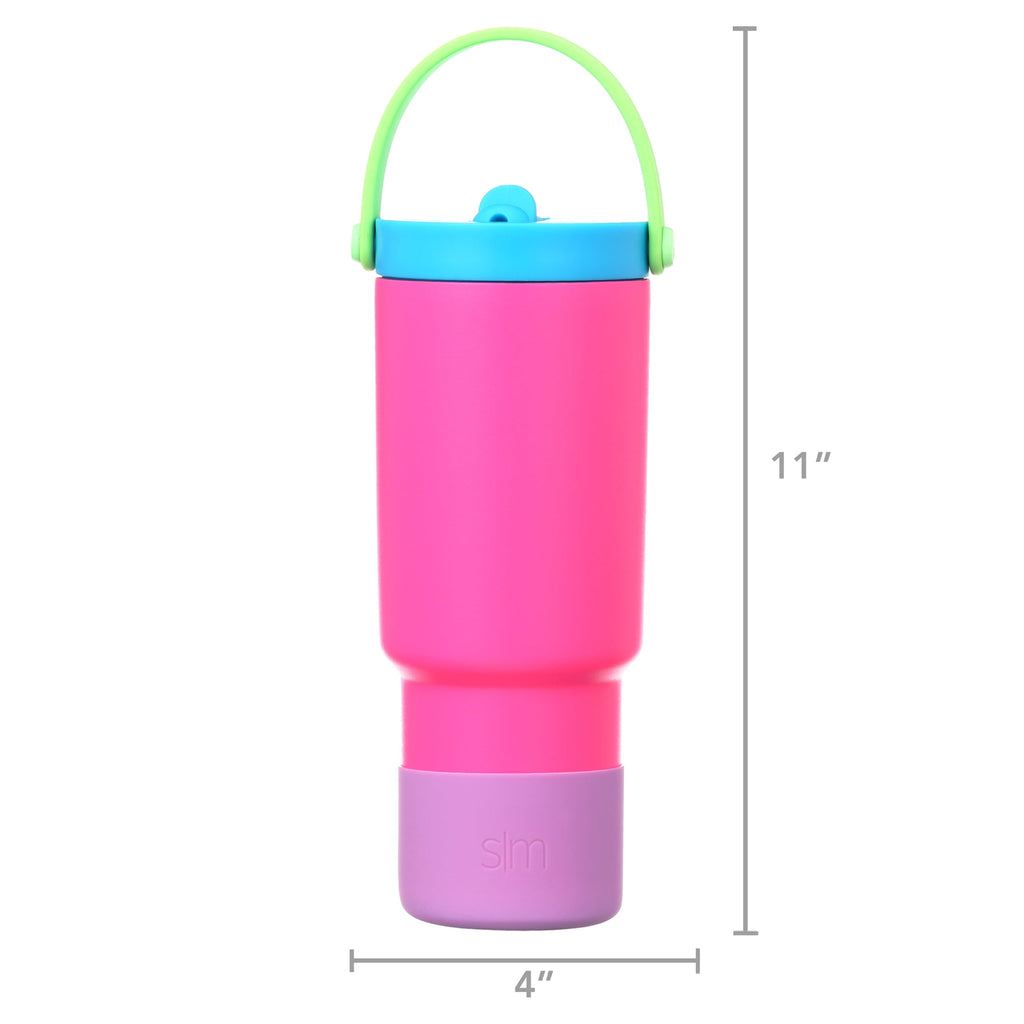 Simple Modern 24 fl oz Insulated Stainless Steel Trek Pivot Tumbler with Straw Lid and Top Handle|Seaside Blue M397T