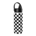 Simple Modern 18 fl oz Insulated Stainless Steel Summit Wide Mouth Water Bottle with Handle and Straw Lid|Black and White Checkmate M398P