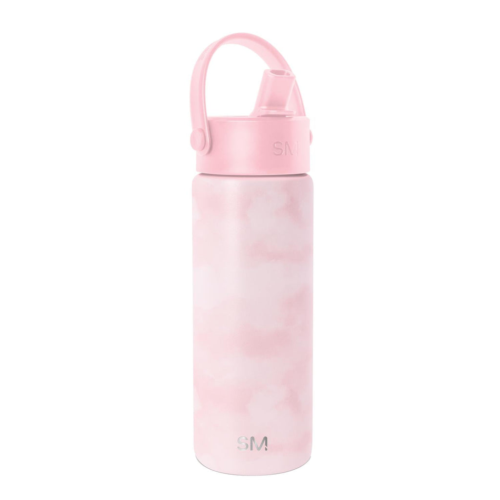 Simple Modern 18 fl oz Insulated Stainless Steel Summit Wide Mouth Water Bottle with Handle and Straw Lid|Black and White Checkmate M398P