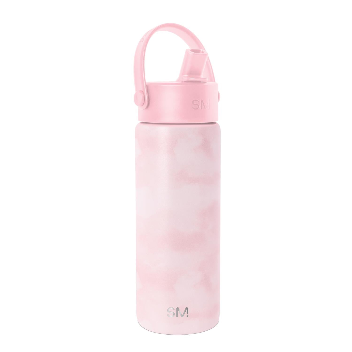Simple Modern 18 fl oz Insulated Stainless Steel Summit Wide Mouth Water Bottle with Handle and Straw Lid|Black and White Checkmate M398P
