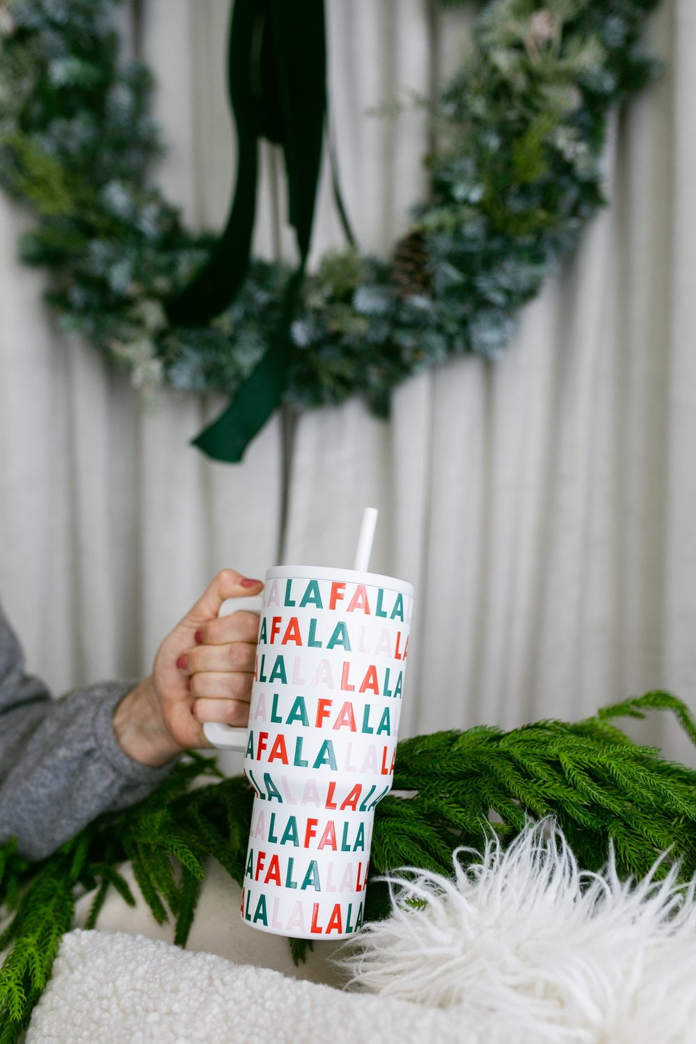Simple Modern 30 fl oz Insulated Stainless Steel Trek Tumbler with Straw Lid | Seaglass Sage and Cream Checkmate M690P