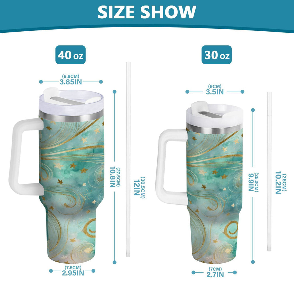 30 oz Insulated Stainless Steel Tumbler Double Wall Stainless Steel Tumbler with 2-Way Drinking Beautiful Swirling Lines M509F
