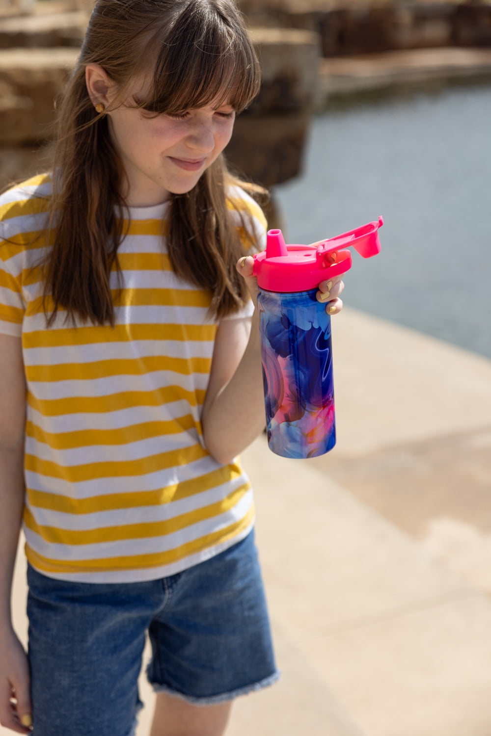 Simple Modern 18 fl oz Insulated Stainless Steel Summit Water Bottle with Covered Silicone Straw Lid | Dreamcicle M401B
