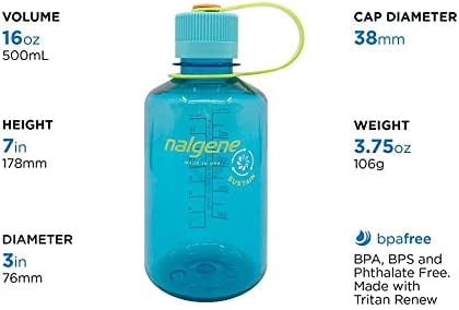 Nalgene Sustain 16 oz. Narrow Mouth Water Bottle - Cornflower Blue M141L