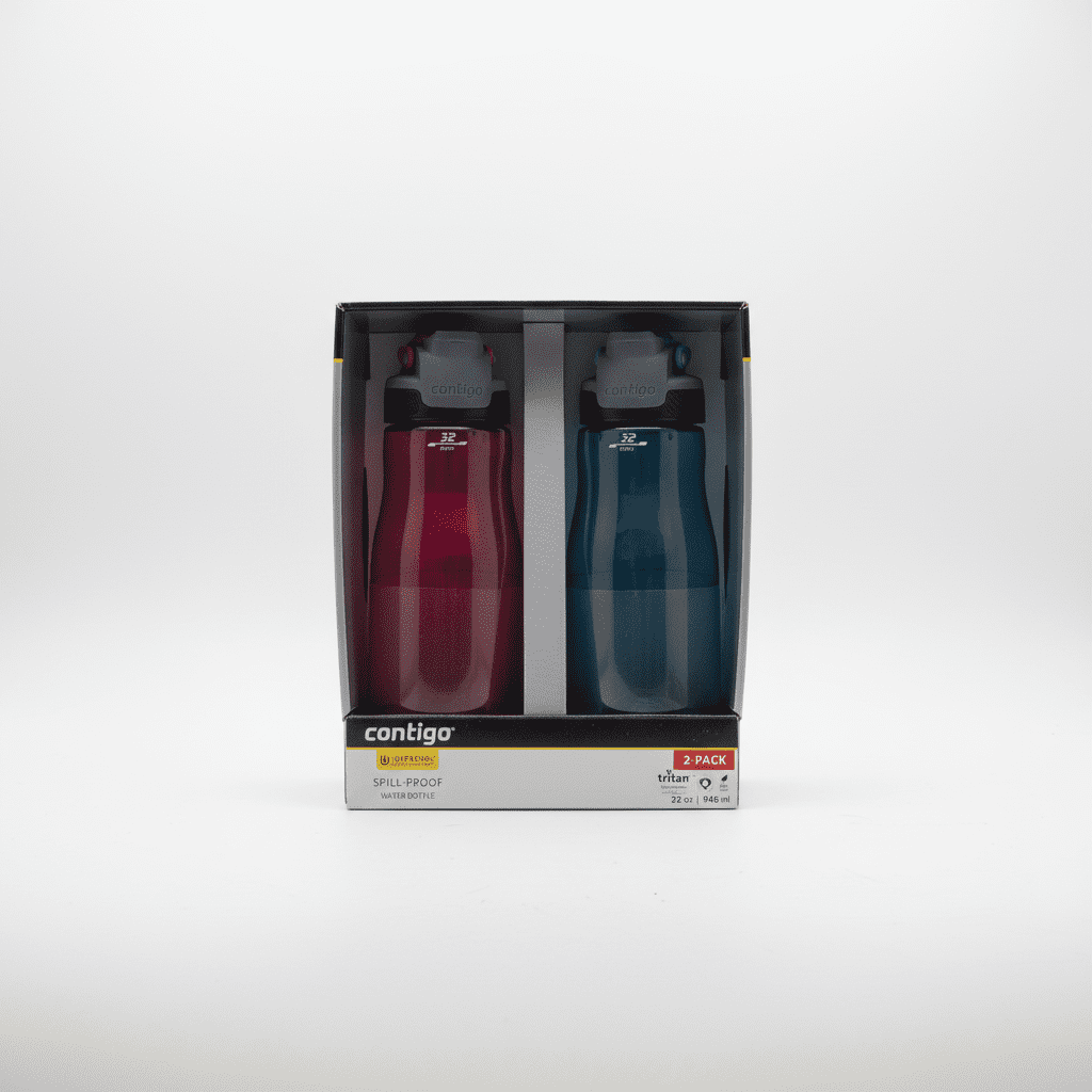 Contigo 32oz AutoSeal Fit Water Bottle 2-Pack Sangria Juniper New Damaged Box M74Y