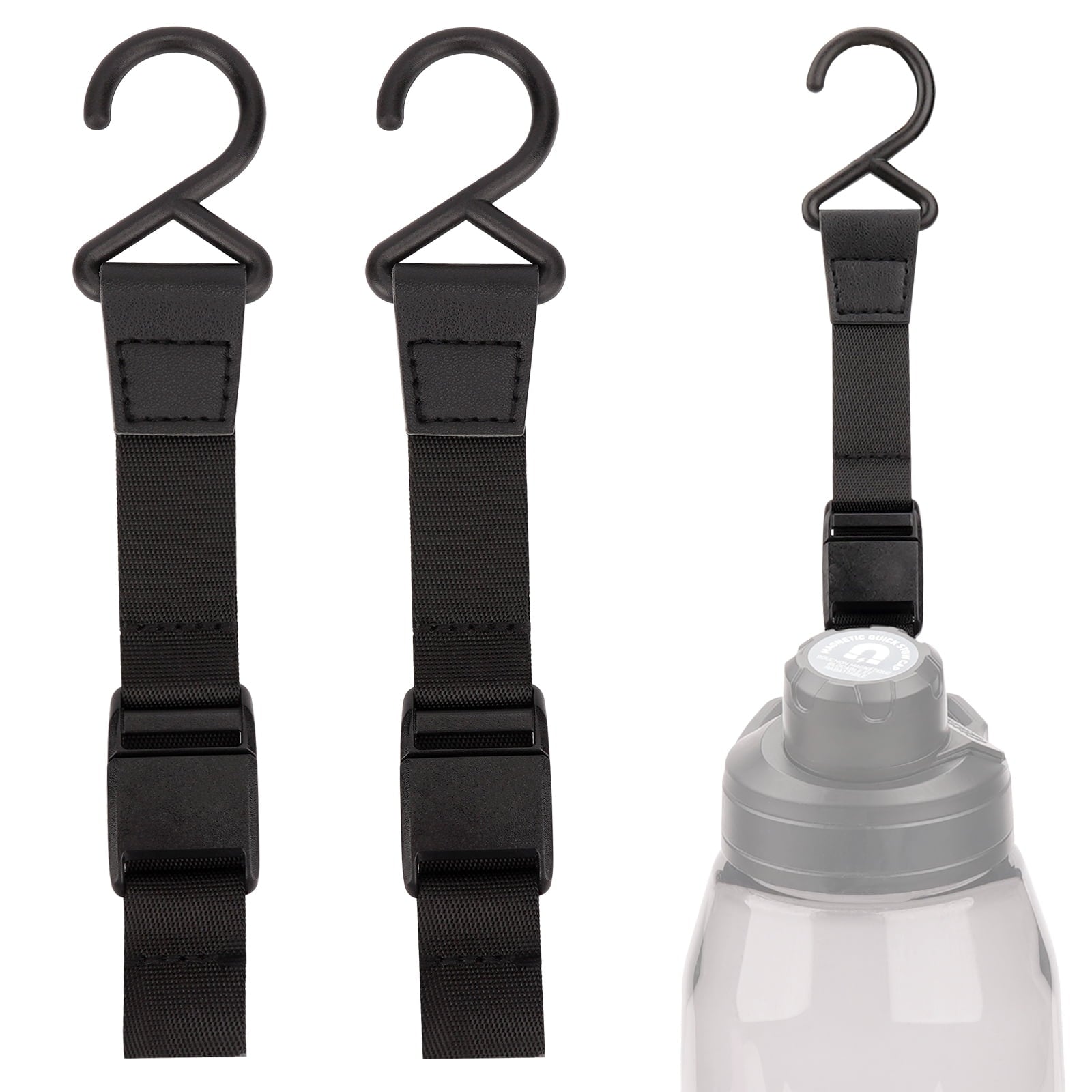 Linkidea 2 Pack Fence Hooks for Sport Water Bottle, Compatible with CamelBak Chute Mag Steel/Tritan 20/24/25/32/40/50oz, S Shaped Hook Hanger Magnetic Buckle for Outdoor Sports Camping M380X