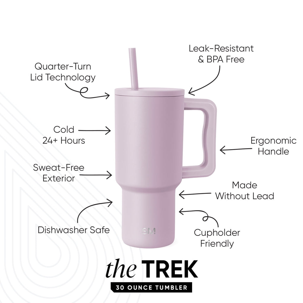 Simple Modern 30 fl oz Insulated Stainless Steel Trek Tumbler with Straw Lid | Seaglass Sage and Cream Checkmate M690P