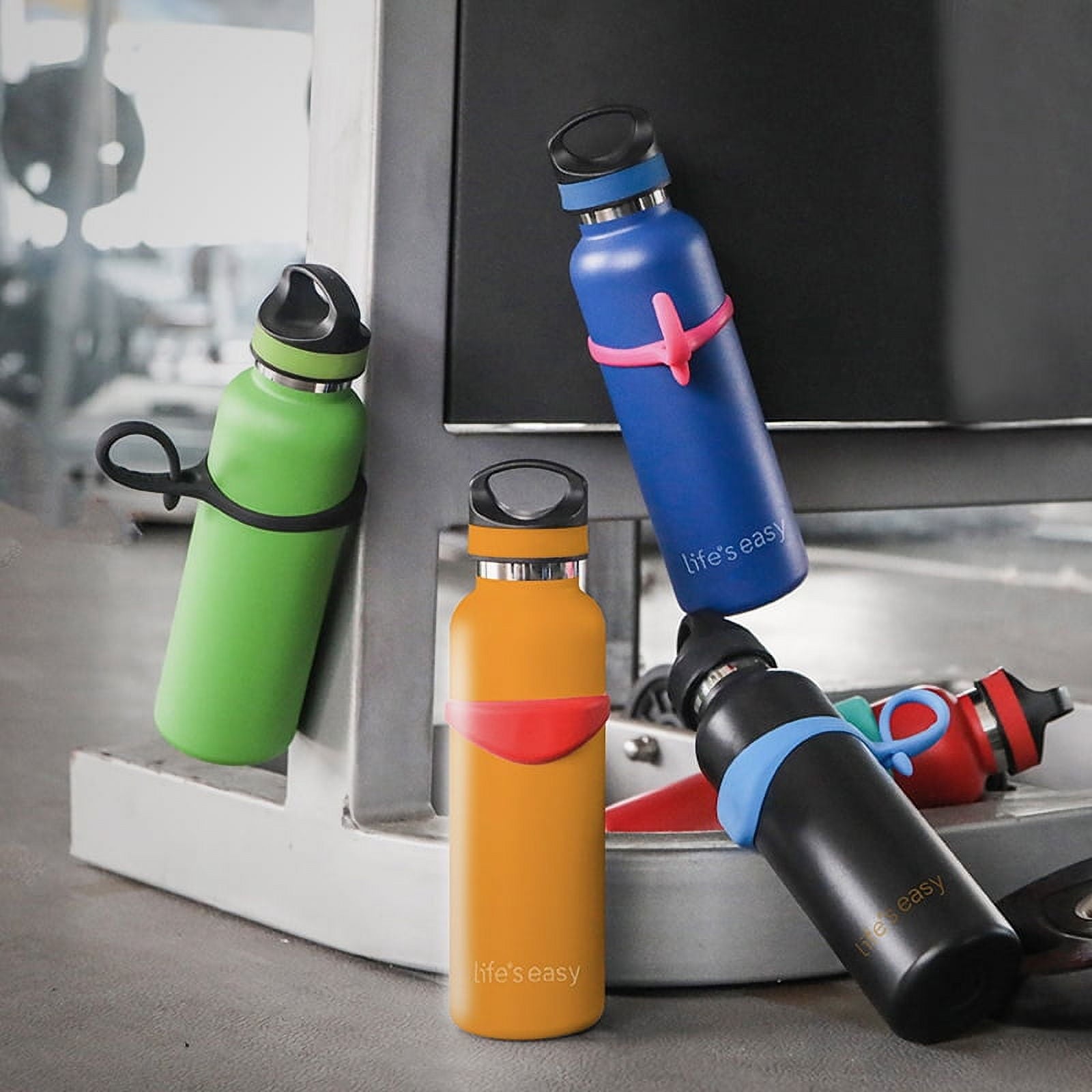 LIFE'S EASY 20 oz. Sports Insulated Water Bottle with Lid. Stainless Steel Vacuum Double Wall Thermo for Modern Hot and Cold Drinks, Simple Metal Hydro Canteen for Travel Men and Women (White) M417M