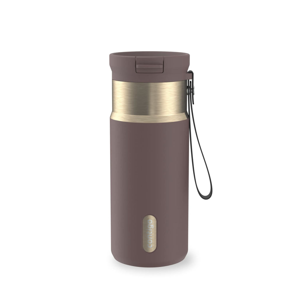 Contigo SnapSeal 16 oz Leakproof Stainless Steel Water Bottle with Carrying Strap M48M