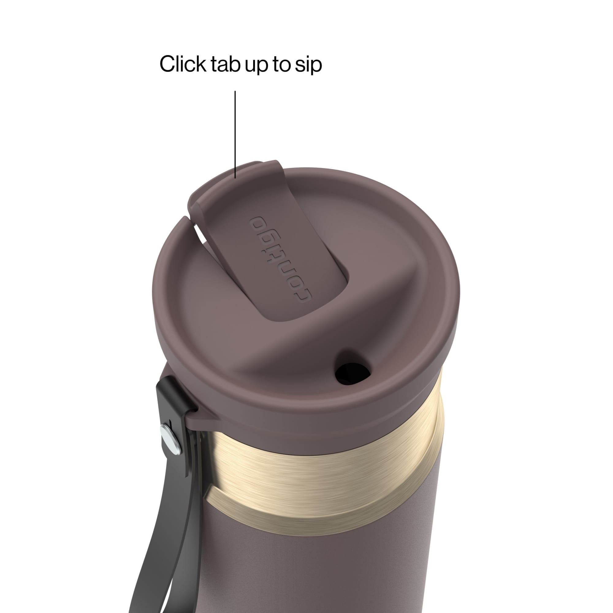 Contigo SnapSeal 16 oz Leakproof Stainless Steel Water Bottle with Carrying Strap M48M
