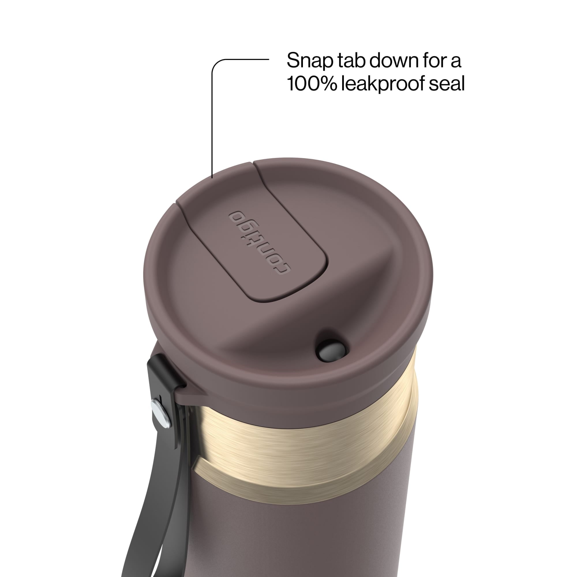 Contigo SnapSeal 16 oz Leakproof Stainless Steel Water Bottle with Carrying Strap M48M
