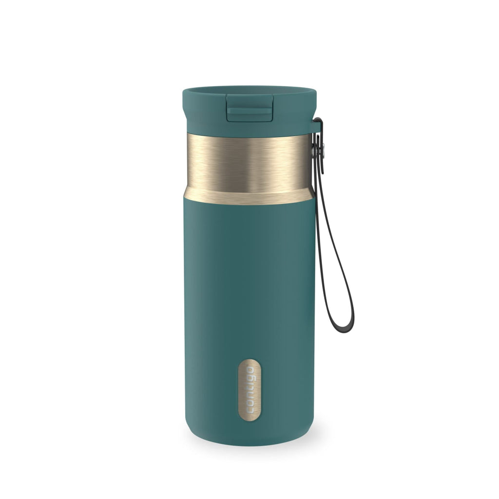 Contigo SnapSeal 16 oz Leakproof Stainless Steel Water Bottle with Carrying Strap M48M