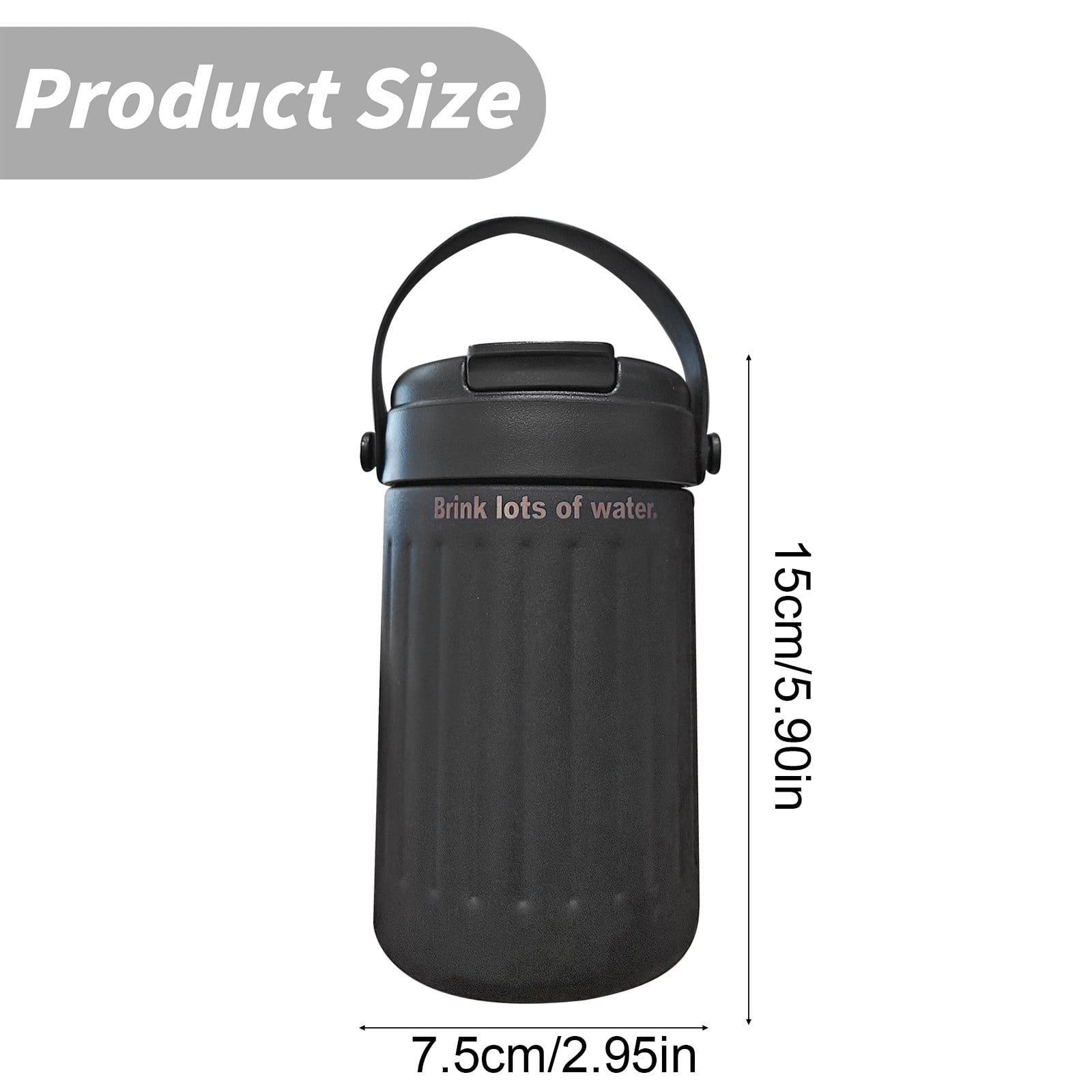 BinKFF Simple Modern Travel Coffee Mug, Insulated Coffee Tumblers with Lid, Double Walled Iced Travel Coffee Mug for Woman and Man Stainless Steel Tumbler with Handle M442C