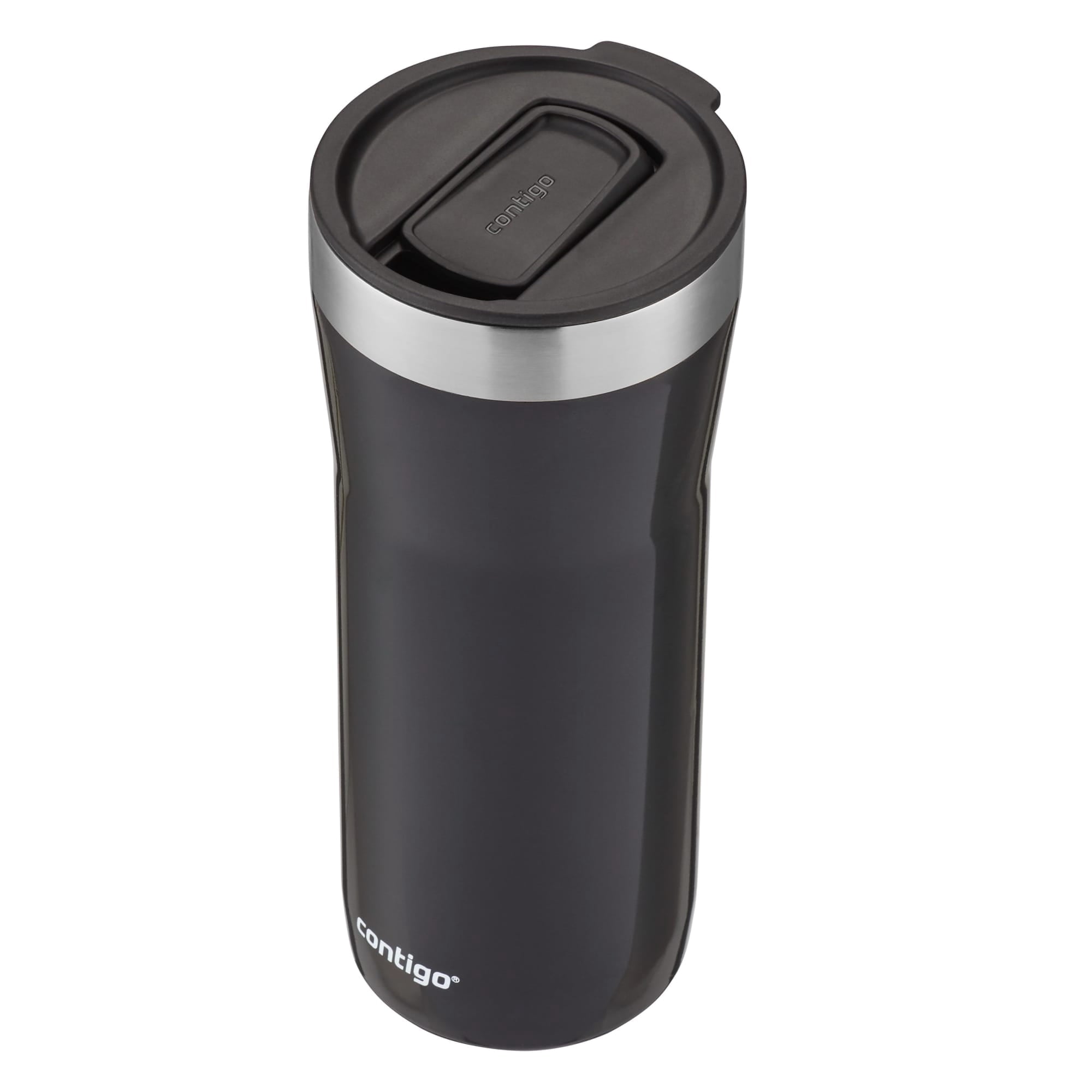 Contigo Streeterville Stainless Steel Tumbler with Plastic Straw and Splash-Proof Lid, Licorice, 32 fl. oz M122X