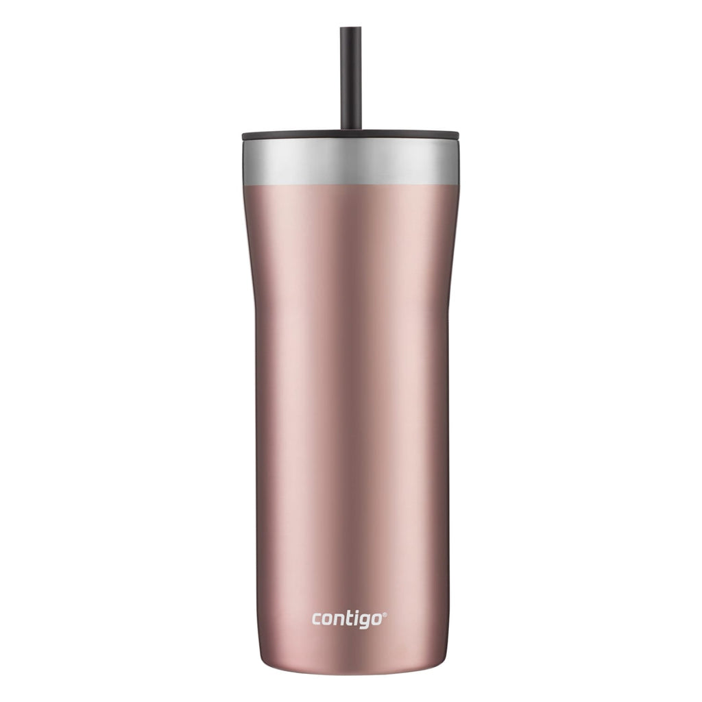 Contigo Streeterville Stainless Steel Tumbler with Plastic Straw and Splash-Proof Lid, Licorice, 32 fl. oz M122X