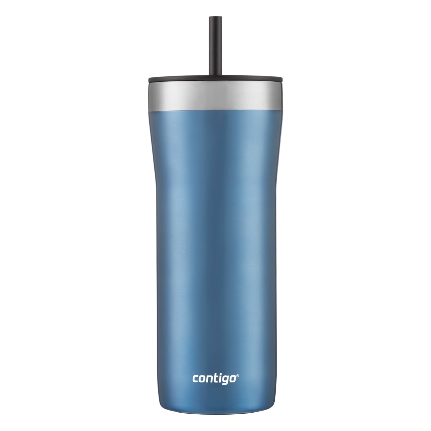 Contigo Streeterville Stainless Steel Tumbler with Plastic Straw and Splash-Proof Lid, Licorice, 32 fl. oz M122X