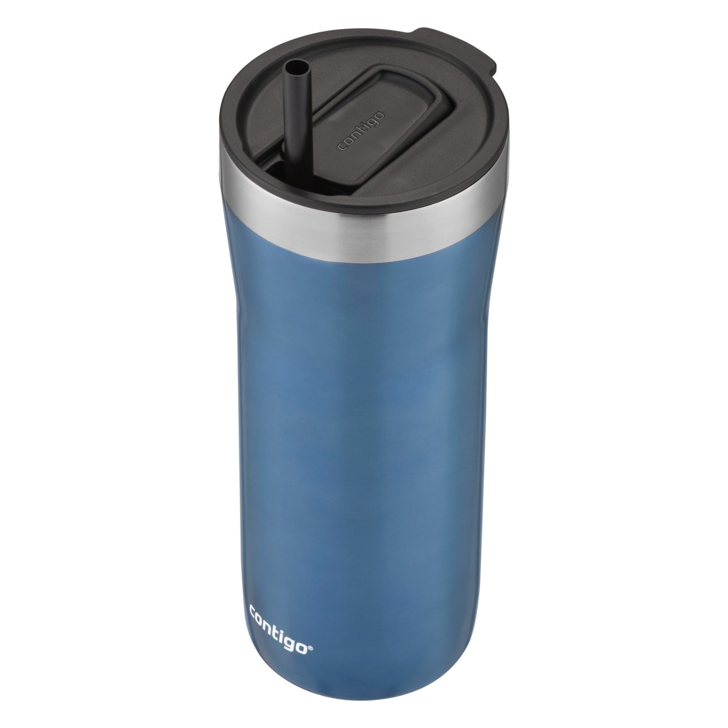 Contigo Streeterville Stainless Steel Tumbler with Plastic Straw and Splash-Proof Lid, Licorice, 32 fl. oz M122X