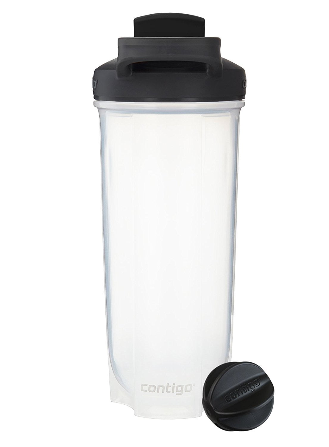 Contigo Shake &amp; Go Fit 28 oz Black and Clear Shaker Bottle with Flip-Top and Wide Mouth Lid M111N