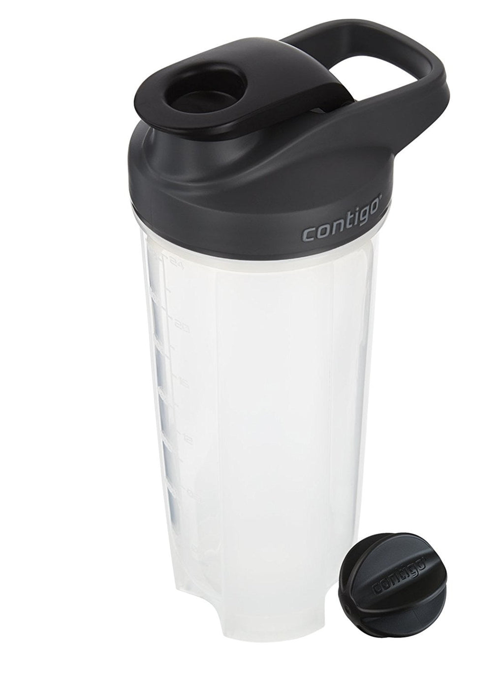Contigo Shake &amp; Go Fit 28 oz Black and Clear Shaker Bottle with Flip-Top and Wide Mouth Lid M111N