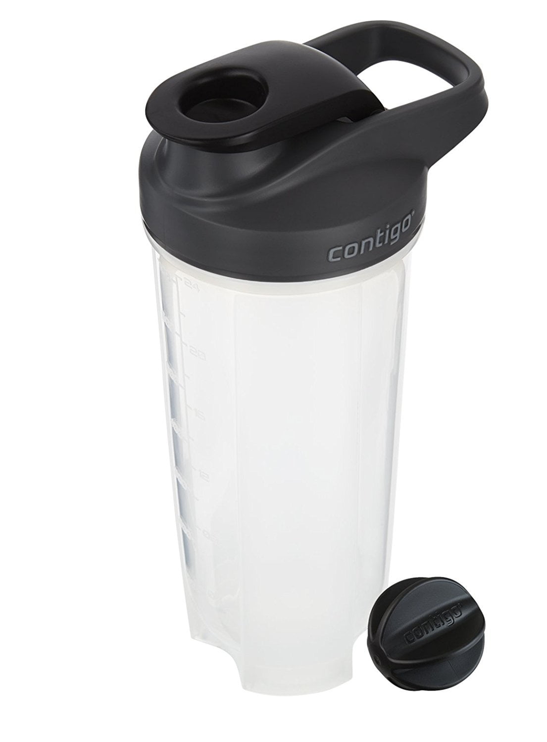 Contigo Shake &amp; Go Fit 28 oz Black and Clear Shaker Bottle with Flip-Top and Wide Mouth Lid M111N