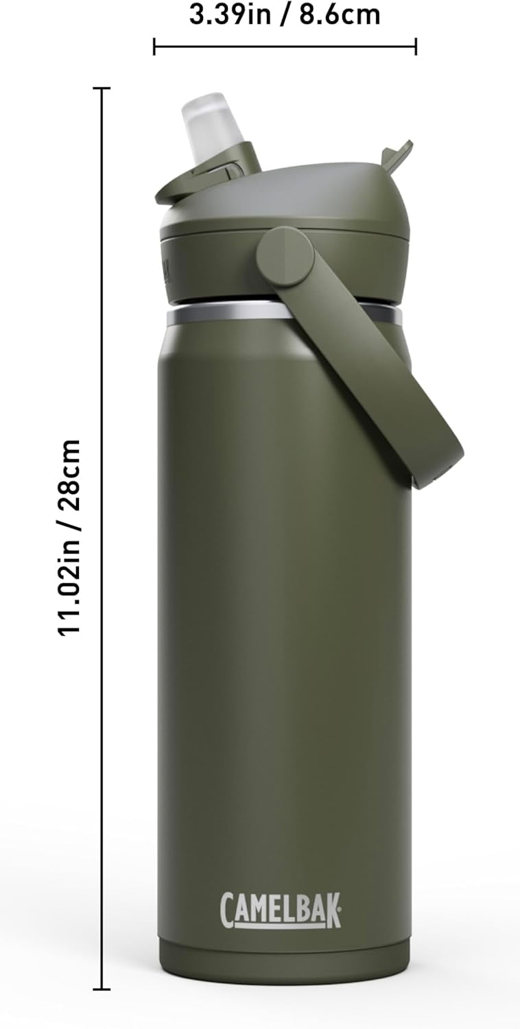 CamelBak Thrive™ Flip Straw Insulated Stainless Steel Water Bottle, 20oz, Moss M363K
