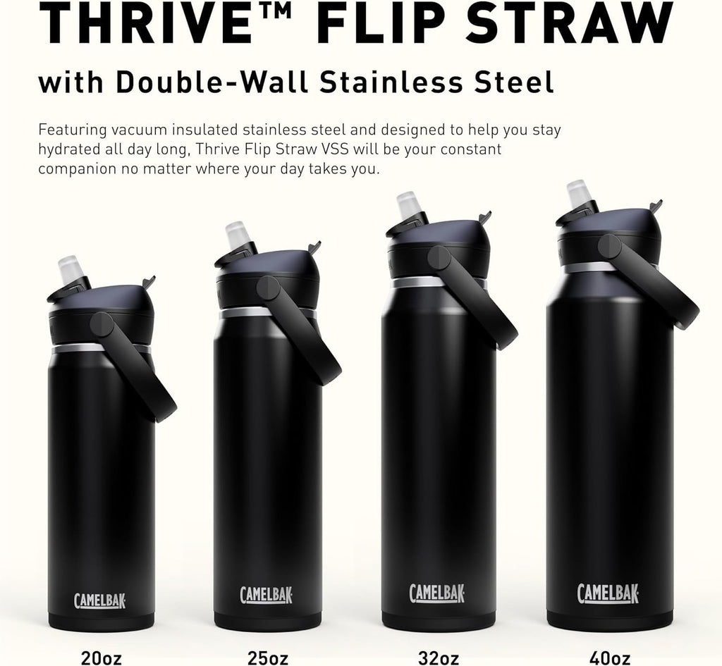 CamelBak Thrive™ Flip Straw Insulated Stainless Steel Water Bottle, 20oz, Moss M363K