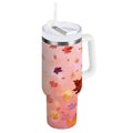 30 oz Insulated Stainless Steel Tumbler Double Wall Stainless Steel Tumbler with 2-Way Drinking Autumn Leaves Falling M588E