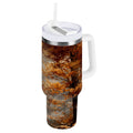 30 oz Insulated Stainless Steel Tumbler Double Wall Stainless Steel Tumbler with 2-Way Drinking Beautiful Autumn Forest M556X