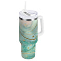 30 oz Insulated Stainless Steel Tumbler Double Wall Stainless Steel Tumbler with 2-Way Drinking Beautiful Swirling Lines M509F