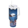 30 oz Insulated Stainless Steel Tumbler Double Wall Stainless Steel Tumbler with 2-Way Drinking Christmas Night Scene M606P