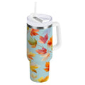 30 oz Insulated Stainless Steel Tumbler Double Wall Stainless Steel Tumbler with 2-Way Drinking Colorful Autumn Maple Leaves M616G