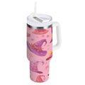 30 oz Insulated Stainless Steel Tumbler Double Wall Stainless Steel Tumbler with 2-Way Drinking Colorful Hat Pattern M543L