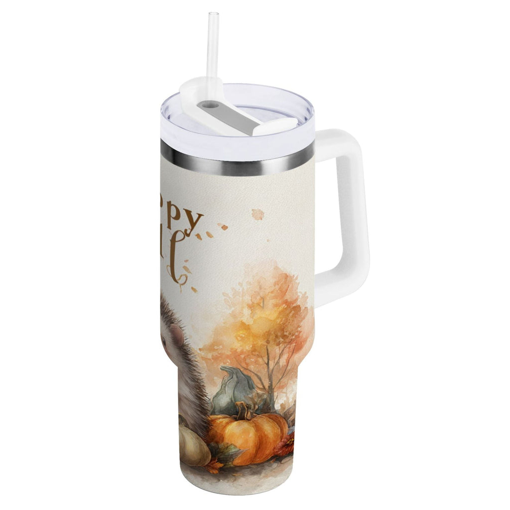 30 oz Insulated Stainless Steel Tumbler Double Wall Stainless Steel Tumbler with 2-Way Drinking Cute Little Hedgehog M625Z