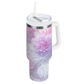 30 oz Insulated Stainless Steel Tumbler Double Wall Stainless Steel Tumbler with 2-Way Drinking Cute Pastel Watercolor Floral M578Q