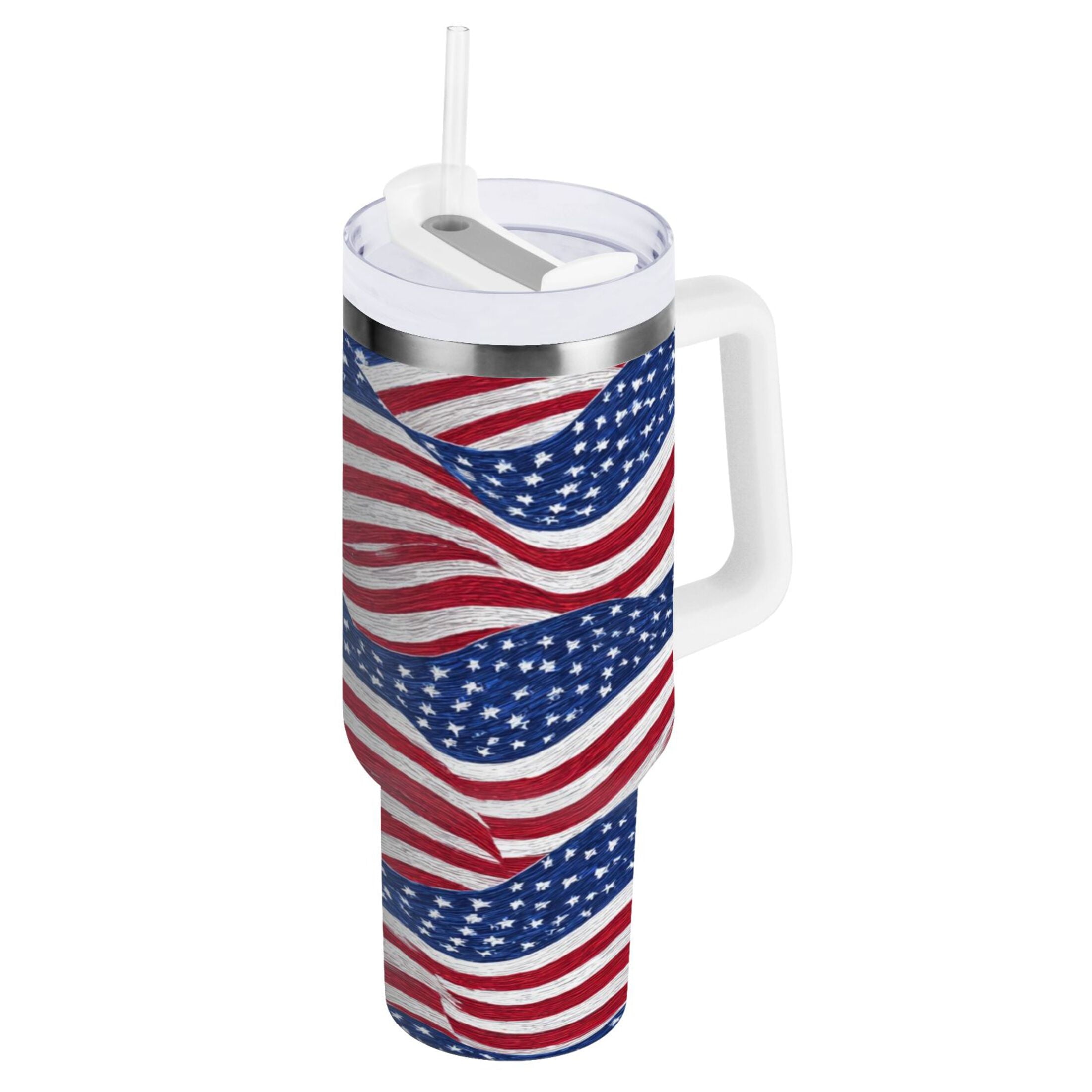 30 oz Insulated Stainless Steel Tumbler Double Wall Stainless Steel Tumbler with 2-Way Drinking Flags Wave Pattern M536J