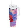 30 oz Insulated Stainless Steel Tumbler Double Wall Stainless Steel Tumbler with 2-Way Drinking Rose with Flag Pattern M547H