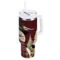 30 oz Insulated Stainless Steel Tumbler Double Wall Stainless Steel Tumbler with 2-Way Drinking Snowman and Birds M637R
