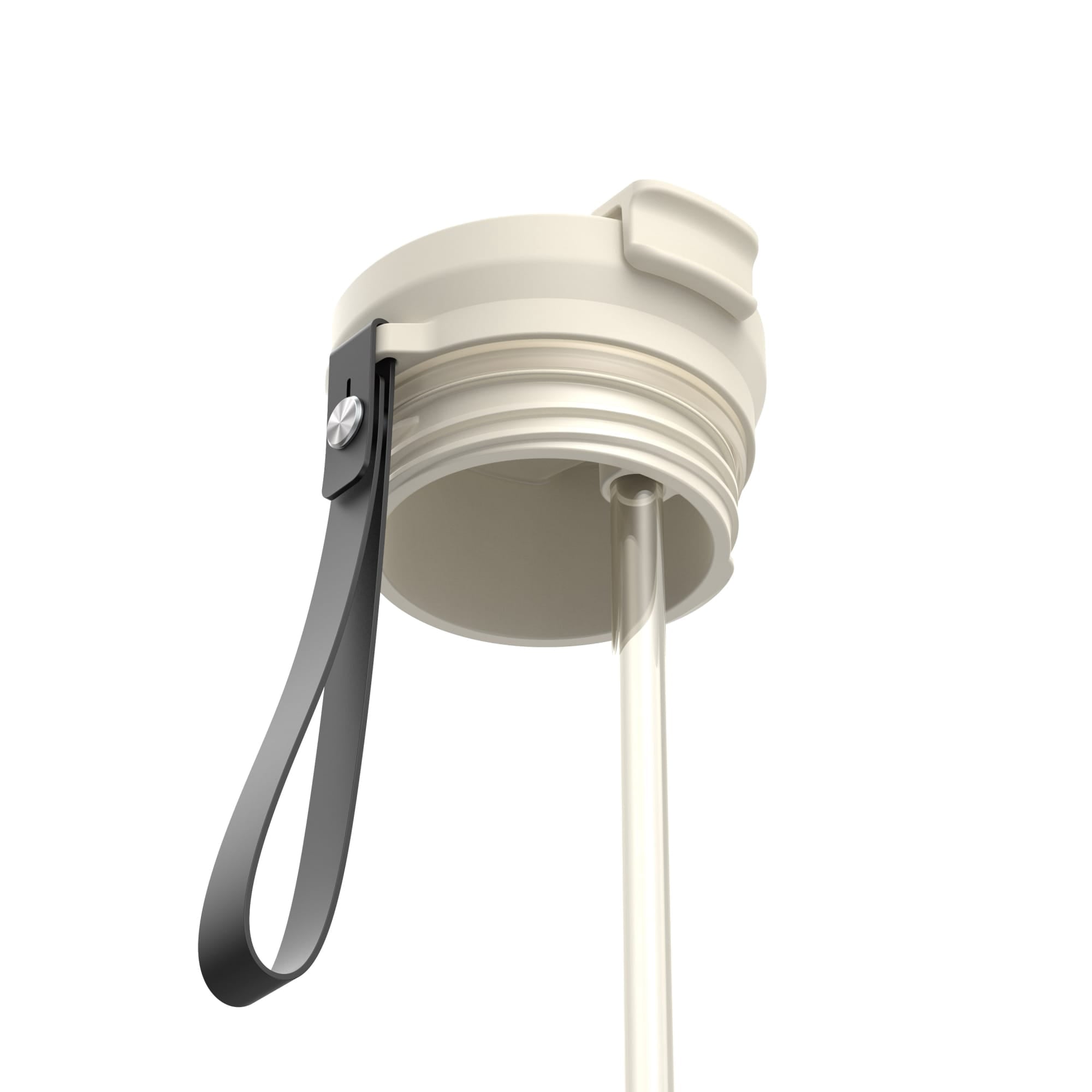 Contigo DualSip Leakproof Plastic Reusable Water Bottle with Carrying Strap, Cream/Clear, 28 oz M36N
