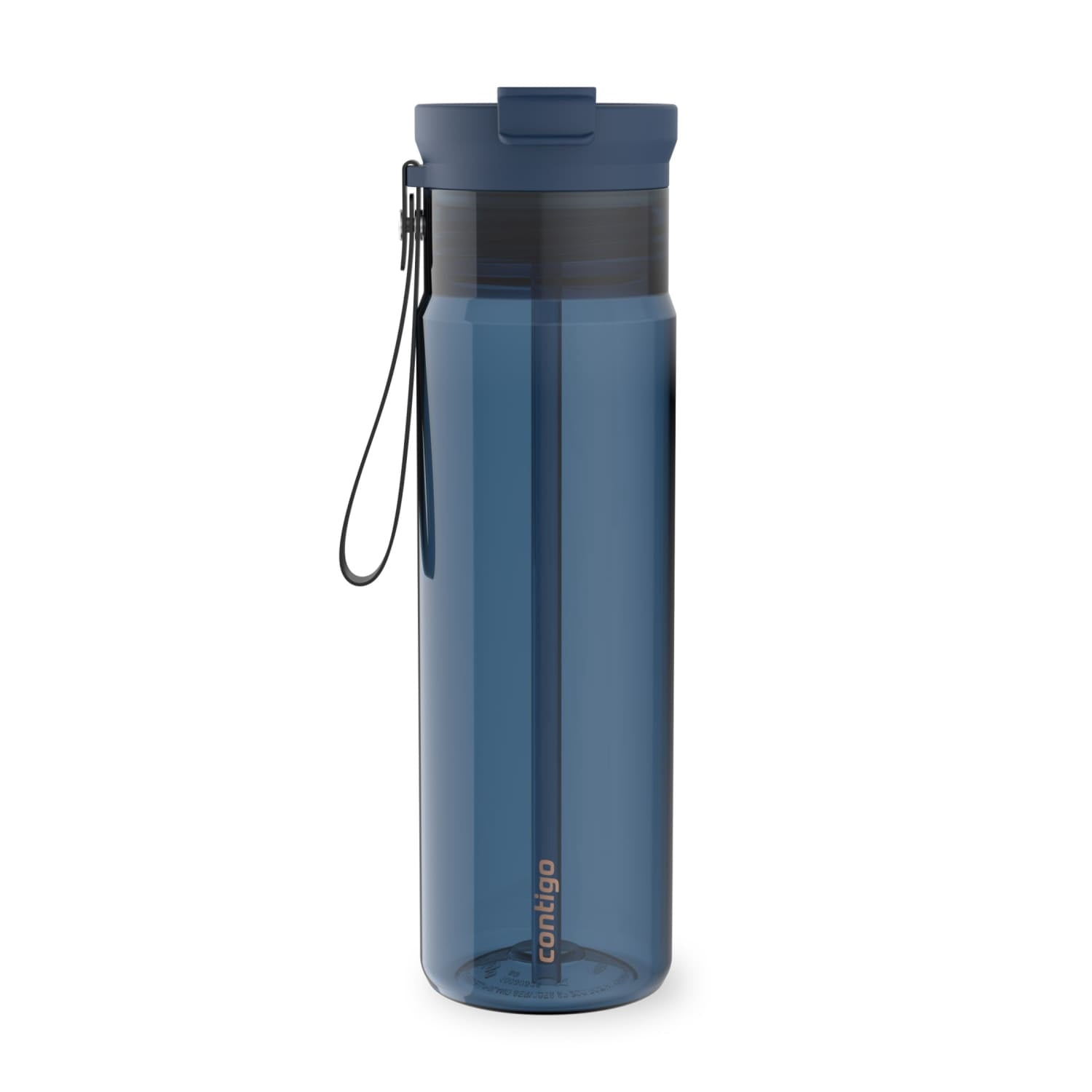 Contigo DualSip Leakproof Plastic Reusable Water Bottle with Carrying Strap, Cream/Clear, 28 oz M36N