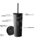 Simple Modern Insulated Black Panther 24oz  Tumbler W/Flip Lid and Straw Lid M436G