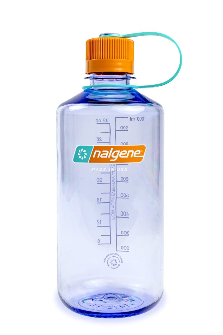 Nalgene Sustain Tritan BPA-Free Water Bottle Made with Material Derived from 50% Plastic Waste, 32 OZ, Narrow Mouth, Amethyst C30 M155D