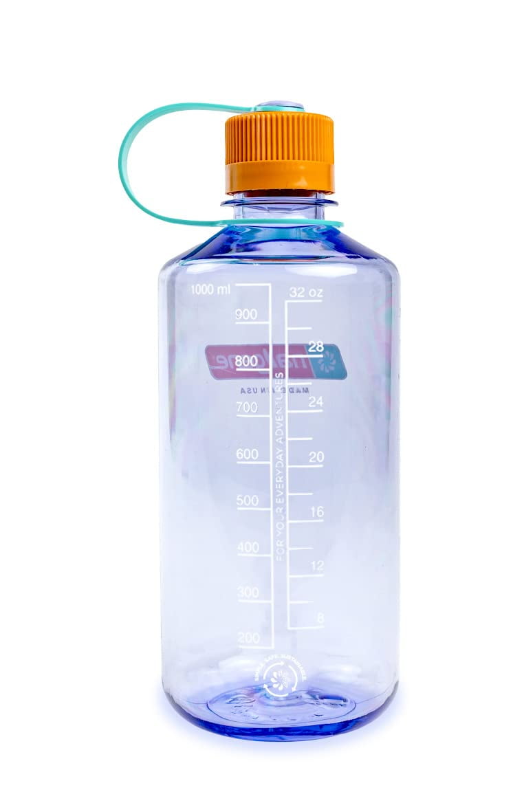 Nalgene Sustain Tritan BPA-Free Water Bottle Made with Material Derived from 50% Plastic Waste, 32 OZ, Narrow Mouth, Amethyst C30 M155D