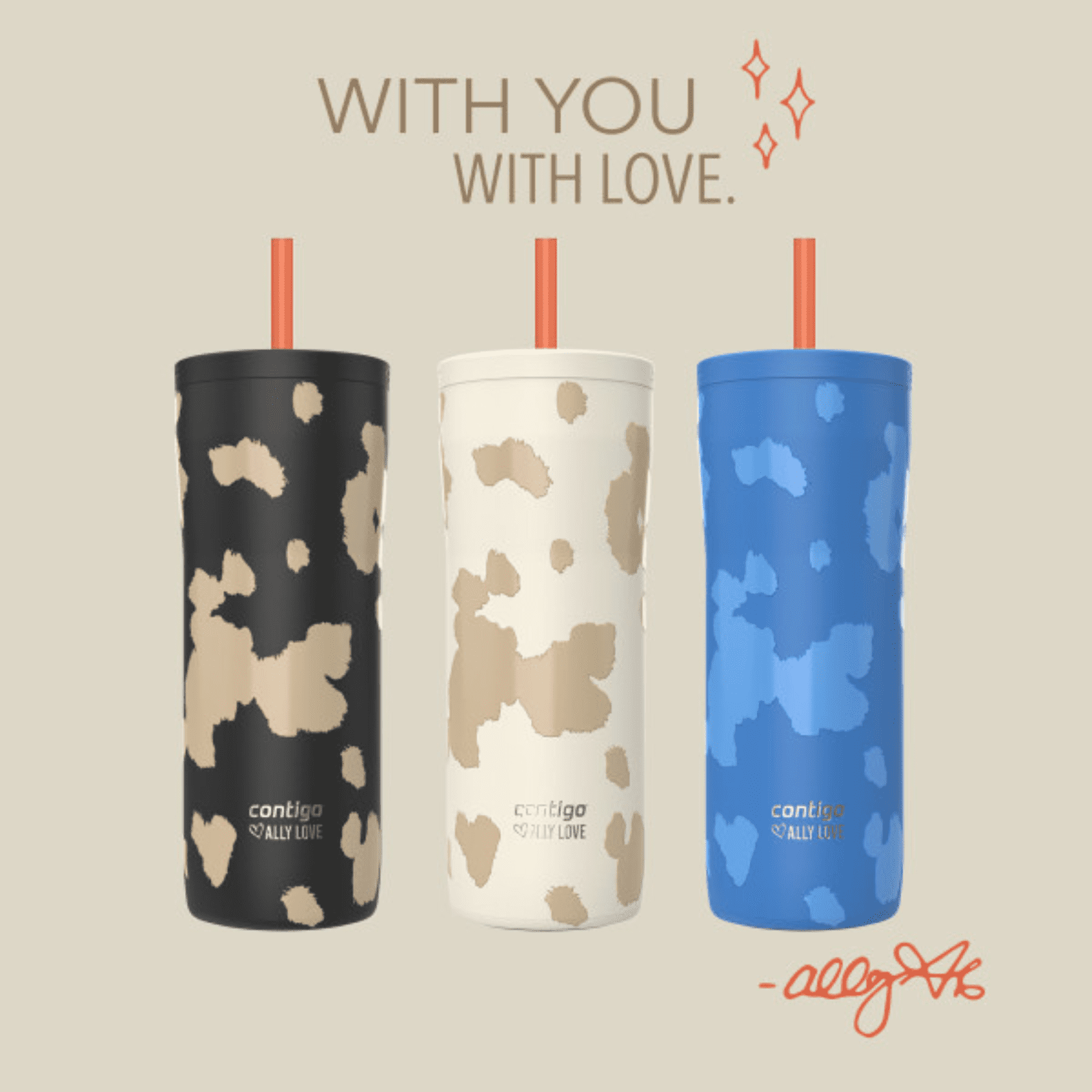 Contigo x Ally Love Streeterville 2.0 Stainless Steel Tumbler with Straw, 24 oz, Stellar Jay M112S