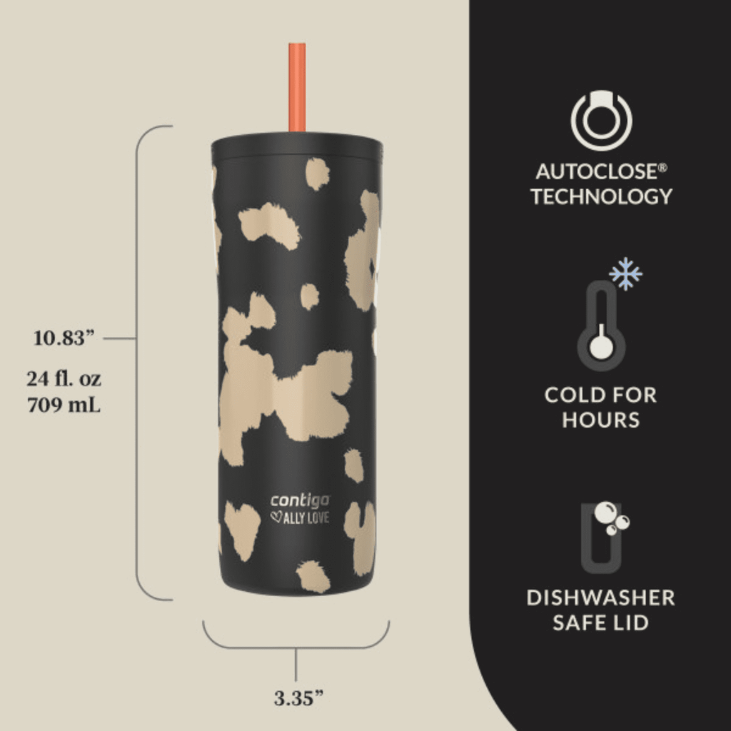 Contigo x Ally Love Streeterville 2.0 Stainless Steel Tumbler with Straw, 24 oz, Stellar Jay M112S