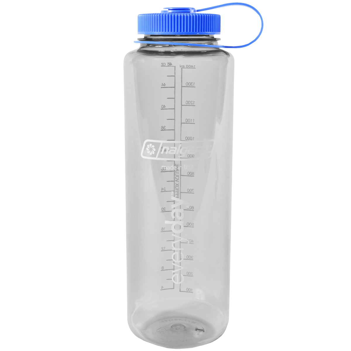 Nalgene Sustain Tritan BPA-Free Water Bottle Made with Material Derived from 50% Plastic Waste (using ISCC certified mass balance), 48 OZ, Wide Mouth, Blue M147S