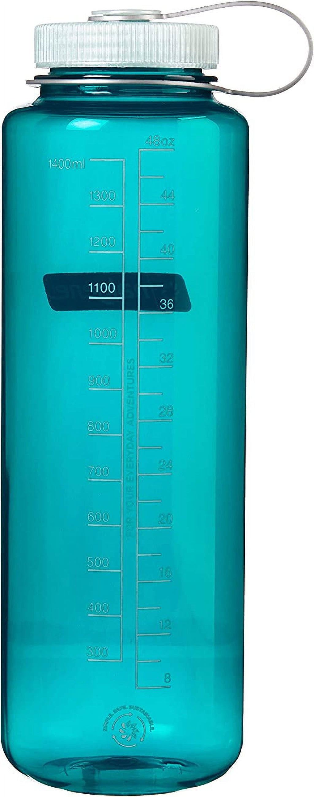 Nalgene Sustain Tritan BPA-Free Water Bottle Made with Material Derived from 50% Plastic Waste (using ISCC certified mass balance), 48 OZ, Wide Mouth, Blue M147S