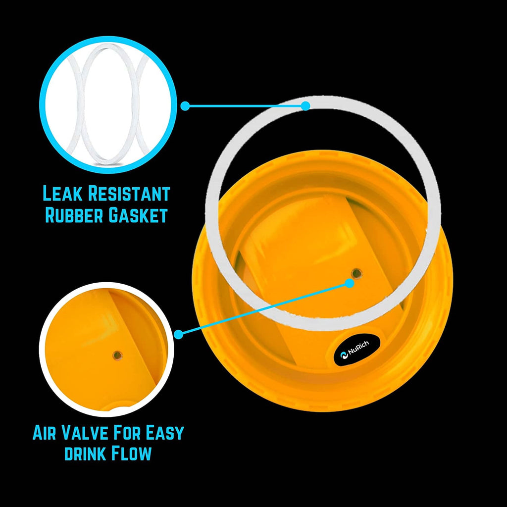 NuRich Hydro Wide Mouth Flip and Sip Replacement Coffee Lid or Cap Accessories Compatible with Hydroflask, Nalgene, and Many More Top Water Bottle Brands Sizes 12 16 18 20 32 40 64 Ounce M225K