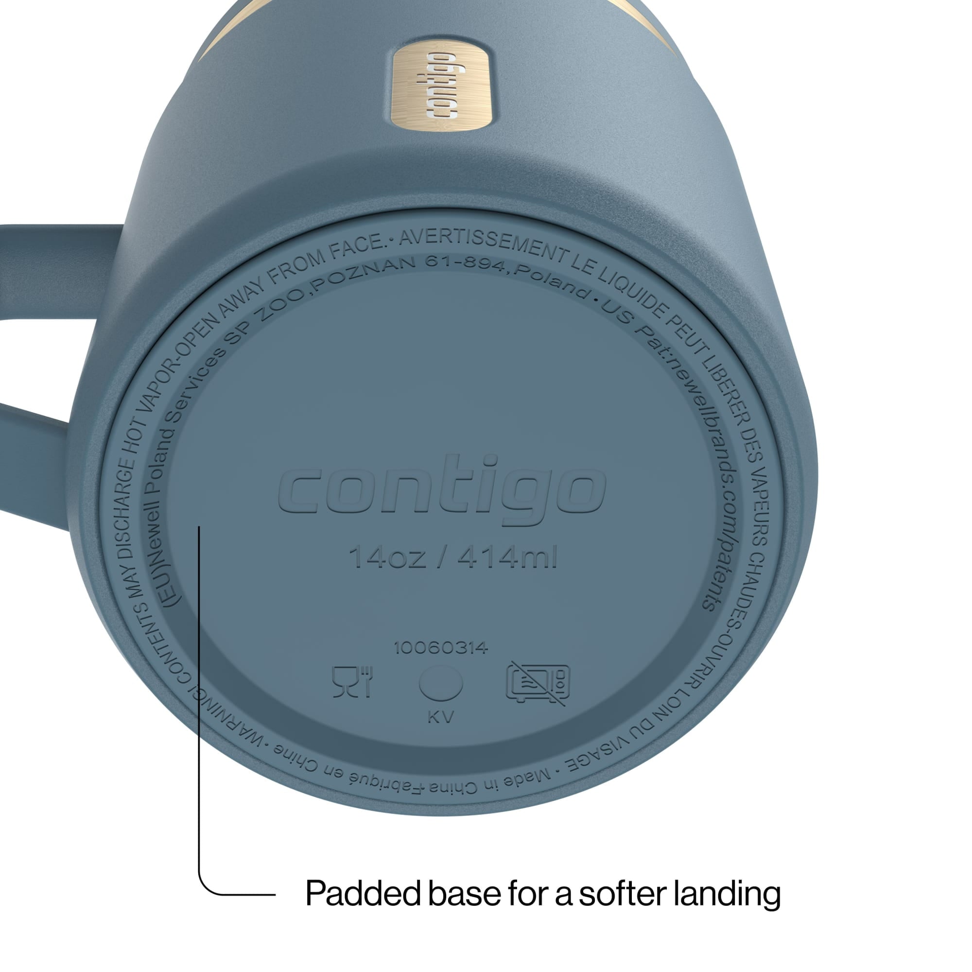 Contigo SnapSeal Leakproof Stainless Steel Reusable Travel Tumbler,Black/Bronze, 14 oz M27E
